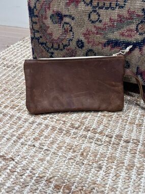 Brown Leather Clutch